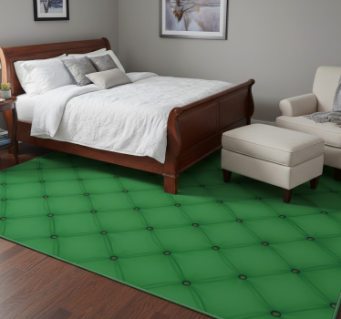 Alfombra vinílica dormitorio imitación terciopelo verde - TenVinilo