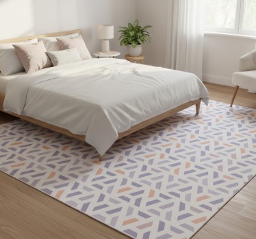 Alfombra vinílica dormitorio líneas geométricas nórdicas - TenVinilo