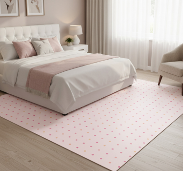 Alfombra vinílica dormitorio lunares rosa - TenVinilo