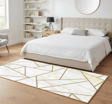 Alfombra vinílica dormitorio mosaico geométrico mármol - TenVinilo