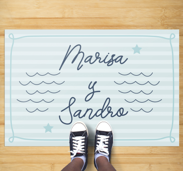 Alfombra vinílica dormitorio nombres de pareja de marinos - TenVinilo