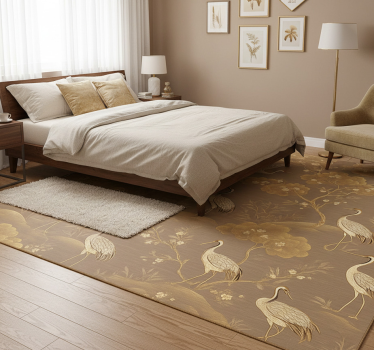 Alfombra vinílica dormitorio paisaje asiático antiguo - TenVinilo