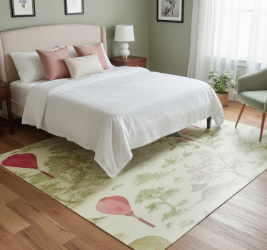 Alfombra vinílica dormitorio paisaje chinoiserie - TenVinilo
