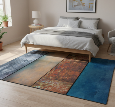 Alfombra vinílica dormitorio paneles texturizados abstractos - TenVinilo