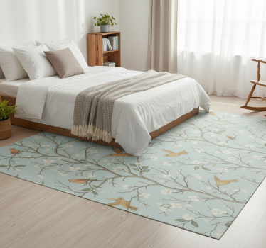 Alfombra vinílica dormitorio primavera elegante - TenVinilo