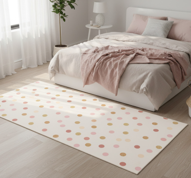 Alfombra vinílica dormitorio puntos irregulares rosa claro - TenVinilo