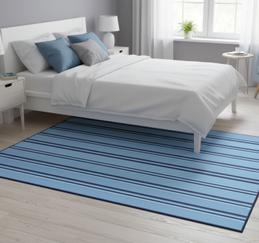 Alfombra vinílica dormitorio rayas azules verticales - TenVinilo