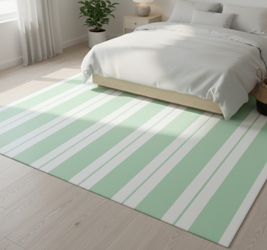 Alfombra vinílica dormitorio rayas verdes verticales - TenVinilo