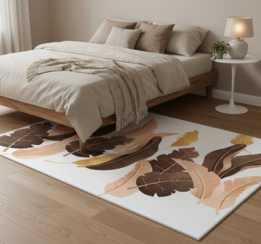 Alfombra vinílica dormitorio savannah beige plantas - TenVinilo