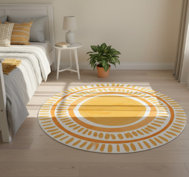Alfombra vinílica dormitorio sol amarillo dibujado - TenVinilo