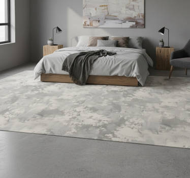 Alfombra vinílica dormitorio textura concreto industrial - TenVinilo