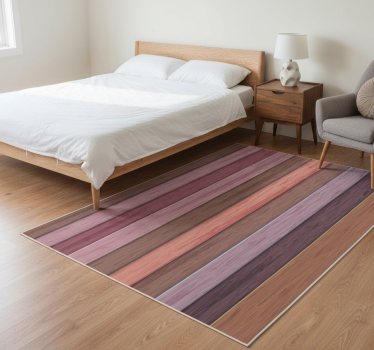 Alfombra vinílica dormitorio textura madera gris y rosa - TenVinilo