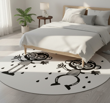 Alfombra vinílica dormitorio vinilo decorativo monos - TenVinilo