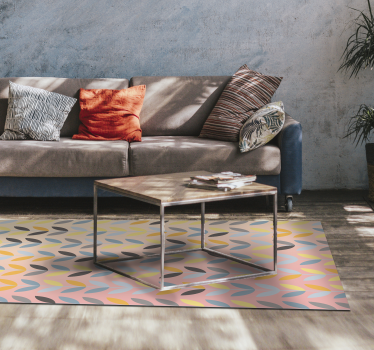 Alfombra vinilo floral estilo nórdico - TenVinilo
