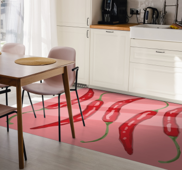Alfombra vinílica cocina chiles rojos - TenVinilo