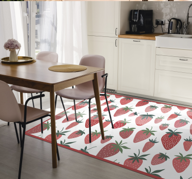 Alfombra vinílica cocina delicias de fresas jugosas - TenVinilo