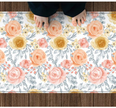 Alfombra vinílica recibidor emblema de flor - TenVinilo
