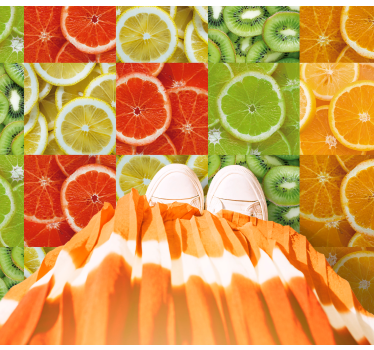 Alfombra vinílica cocina mosaico de rodajas de cítricos - TenVinilo