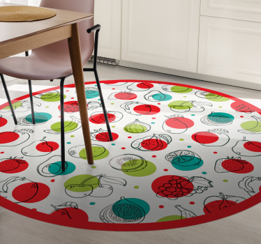 Alfombra vinílica cocina motivo simple de fruta - TenVinilo
