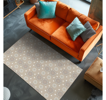 Alfombra vinilo flores patrón elegante de mosaico floral - TenVinilo