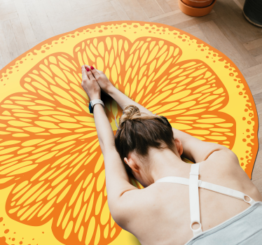 Alfombra vinílica cocina rodaja de naranja cítrica - TenVinilo