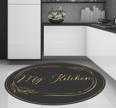 Alfombra vinílica cocina estilo dorado mi cocina - TenVinilo