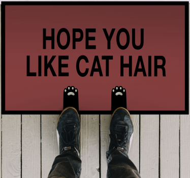 Alfombra vinílica frase espero que ames los gatos - TenVinilo