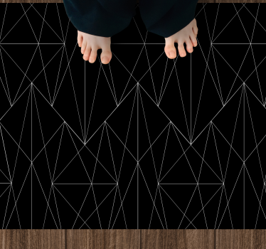 Alfombra vinílica geométrica Diseño irregular en blanco y negro - TenVinilo
