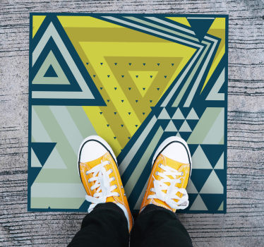 Alfombra vinílica geométrica Figuras abstractas azules - TenVinilo