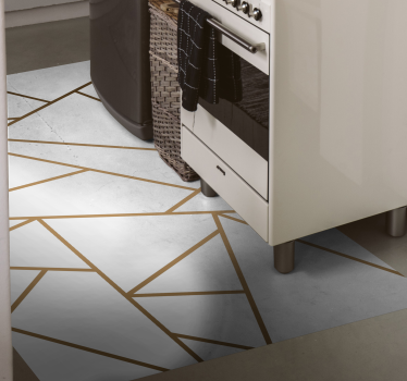 Alfombra vinílica cocina líneas geométricas - TenVinilo