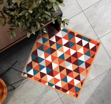 Alfombra vinílica geométrica Triángulo multicolor - TenVinilo