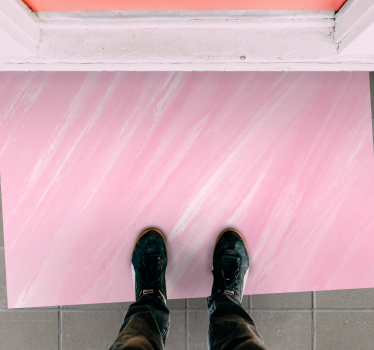 Alfombra vinilo rosa mármol rosado delicado - TenVinilo