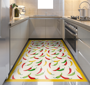 Alfombra vinílica cocina motivo de chile - TenVinilo