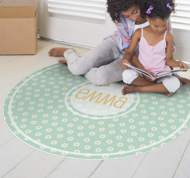 Alfombra de vinilo infantil con margaritas - TenVinilo