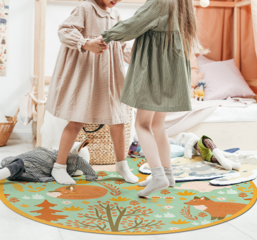 Alfombra vinílica infantil Criaturas de madera - TenVinilo