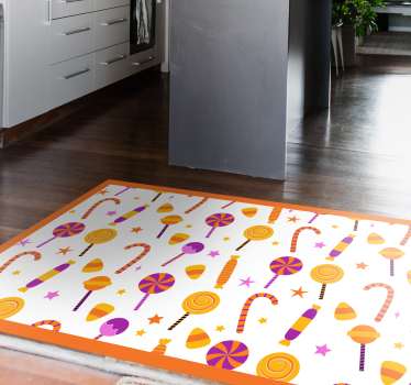 Alfombra vinílica cocina diseño de dulces coloridos - TenVinilo