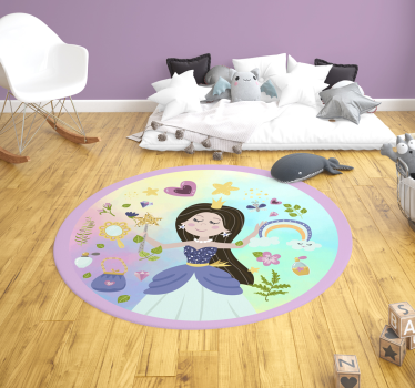 Alfombra vinílica infantil princesa de cuento de hadas - TenVinilo