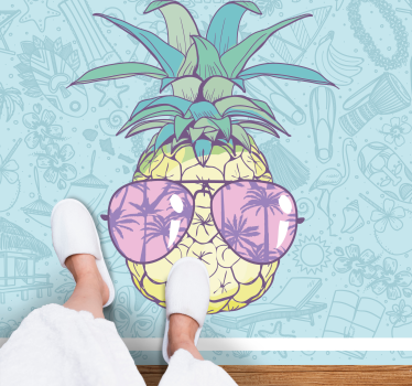 Alfombra vinílica cocina tonos piña frescos - TenVinilo