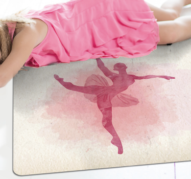 Alfombra vinílica cuadrada bailarina acuarela - TenVinilo