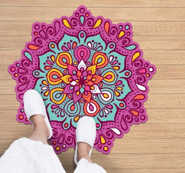 Alfombra pvc mandala floral - TenVinilo
