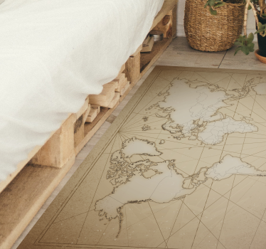 Alfombra vinílica mapamundi Mapa del mundo del siglo xix - TenVinilo