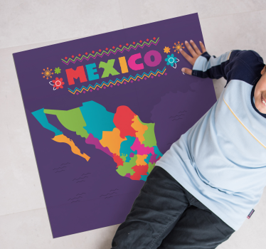 Alfombra vinílica mapamundi Mapa mexico - TenVinilo