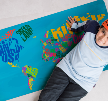 Alfombra pvc mapamundi países color - TenVinilo