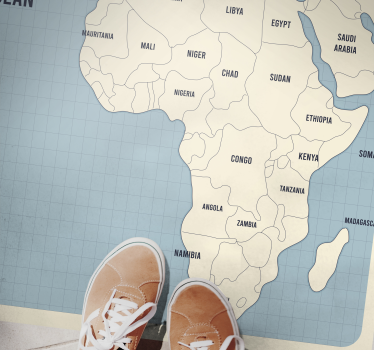 Alfombra vinílica mapamundi Tarjeta de mapa de africa - TenVinilo