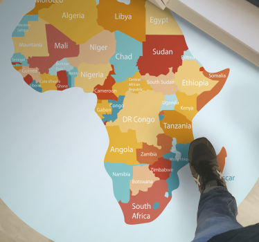 Alfombra vinílica mapamundi Tarjeta de mapa de africa - TenVinilo