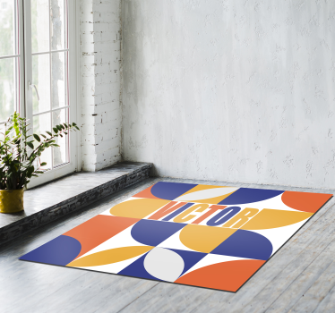 Alfombras vinílica cuadrada minimalista con nombre - TenVinilo