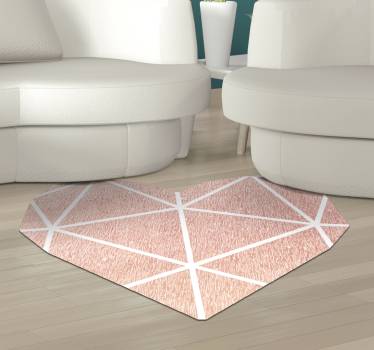 Alfombra vinílica rosa minimalista corazon - TenVinilo