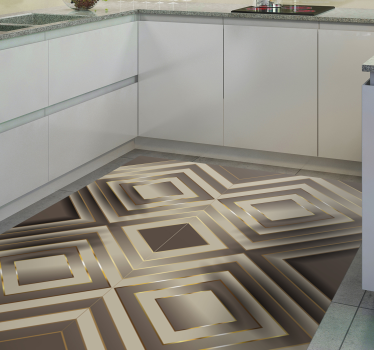 Alfombra vinílica con mosaico color crema - TenVinilo