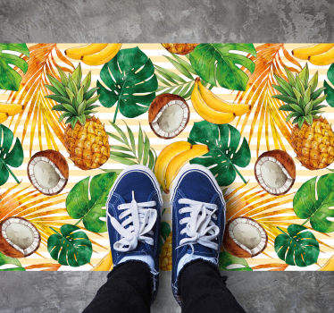 Alfombra vinílica cocina paraíso de frutas tropicales - TenVinilo