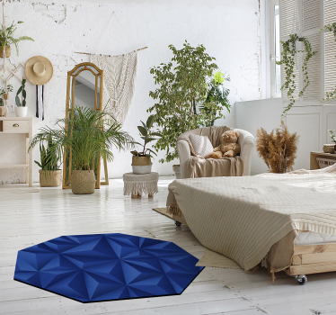 Alfombra vinilo azul octagonal - TenVinilo